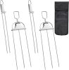 Kabob Skewers for Grilling 4 PCS Metal Kabob Skewer for Grilling 14 Inch Stainless Steel Barbecue Skewers with Push Rod Sliders