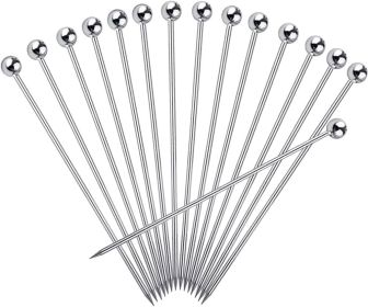 15PCS Cocktail Picks for Drinks, Stainless Steel Cocktail Toothpicks, Reusable Cocktail Skewers, Garnish Picks Bloody Mary Skewers