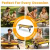 Multi-Function Portable Charcoal Grill with Prep Side Tables, Powder Coated Foldable BBQ for Camping Picnic RV Backyard Party