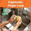 2 Pack Vegetable Brush Potato Scrubber for Food, Flexible Carrot Shape Veggie Brush and Finger Ring Fruit Cleaning Brush