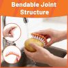 2 Pack Vegetable Brush Potato Scrubber for Food, Flexible Carrot Shape Veggie Brush and Finger Ring Fruit Cleaning Brush