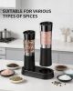Gravity Sensor Salt and Pepper Grinder Set with Charging Base, Electric Salt and Pepper Mills Set with LED Light, Adjustable Coarseness
