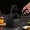 Kitchen Knife Set with Block and Sharpener, 15 Piece German High Carbon Stainless Steel Knife Set, Kitchen Cutlery with PP Ergonomic Handle