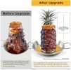 Al Pastor Skewer for Grill: Extra Large 13" Stainless Steel Vertical Skewer, Brazilian Spit Stand with 4 Spikes, 2 Brushes, for Tacos Al Pastor
