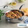Brilliance 6 Quart Saute Pan with Lid and Helper Handle, Induction Compatible, Metal Utensil and Dishwasher Safe, Stainless Steel