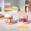 4 Pack 27oz Yogurt Parfait Cups with Lids and Spoons, Overnight Oats Containers, Reusable Topping Compartment for Breakfast with Yogurt