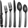 24-Piece Black Silverware Set with Steak Knives, Black Flatware Set for 4, Food-Grade Stainless Steel Tableware Cutlery Set