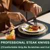 24-Piece Black Silverware Set with Steak Knives, Black Flatware Set for 4, Food-Grade Stainless Steel Tableware Cutlery Set